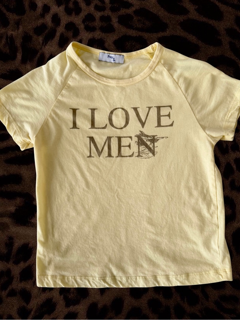 Praying I LOVE ME Yellow Graphic Short-Sleeve Shirt